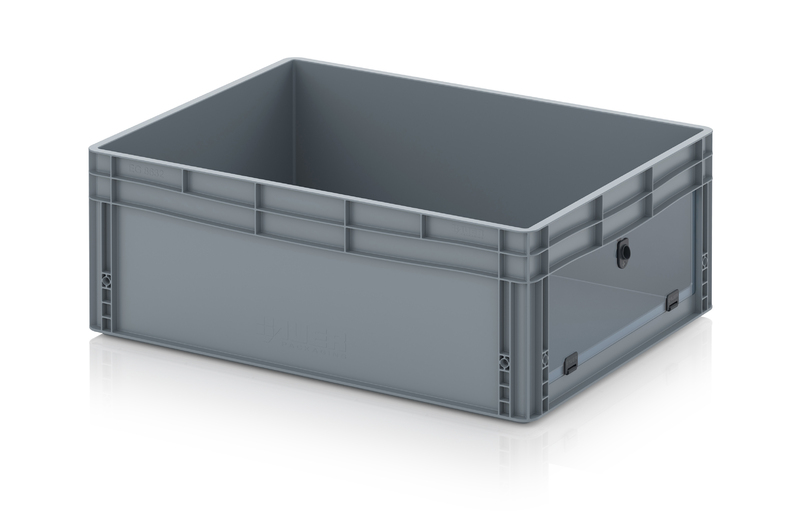 AUER Packaging Skladové otevřené přepravky V euroformátu s průhlednou deskou z akrylového skla EG SKS 86/32 HG